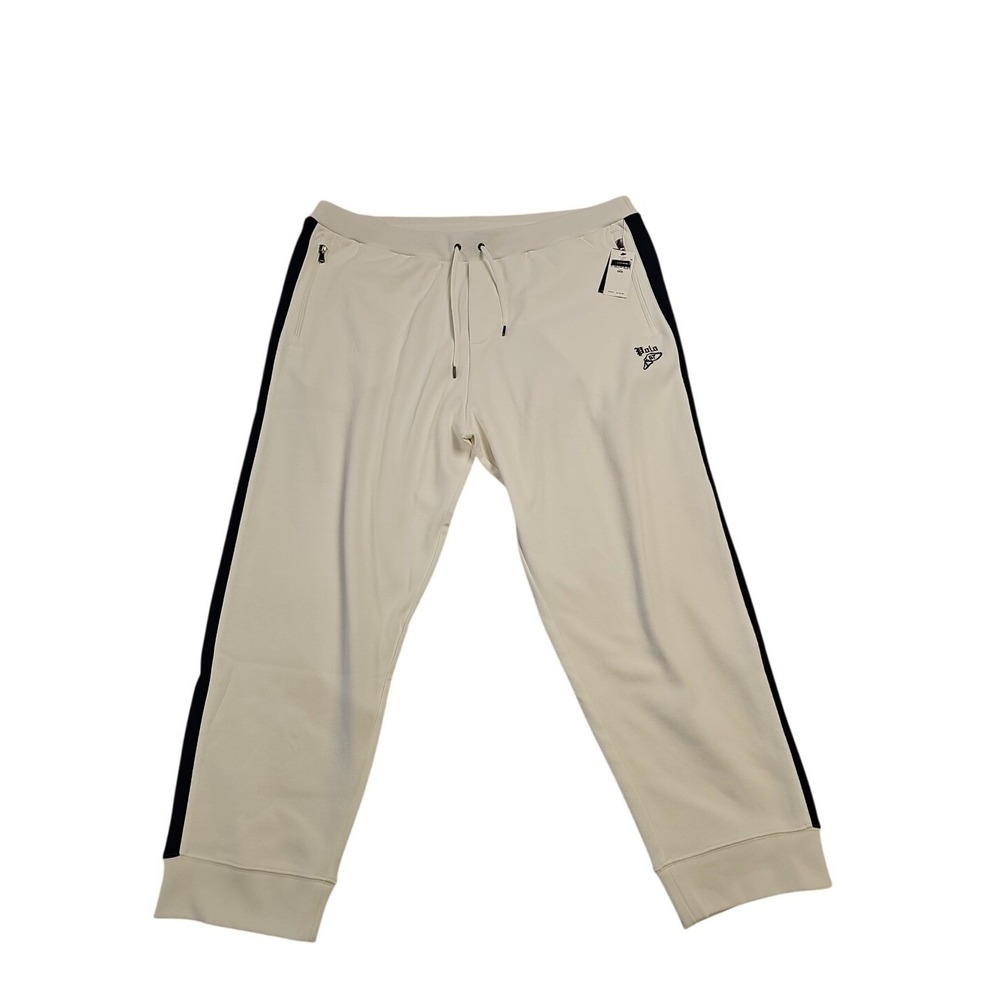 NWT Polo Ralph Lauren White WINGED FOOT LOGO Mesh Knit Jogger Track Pants 3XL